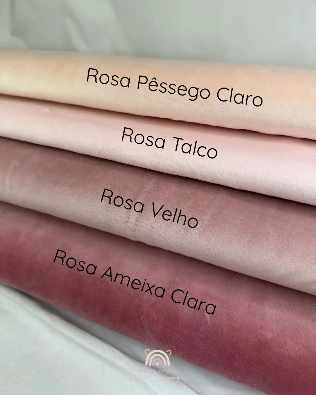 Tecido Infantil de Veludo Rosa Talco