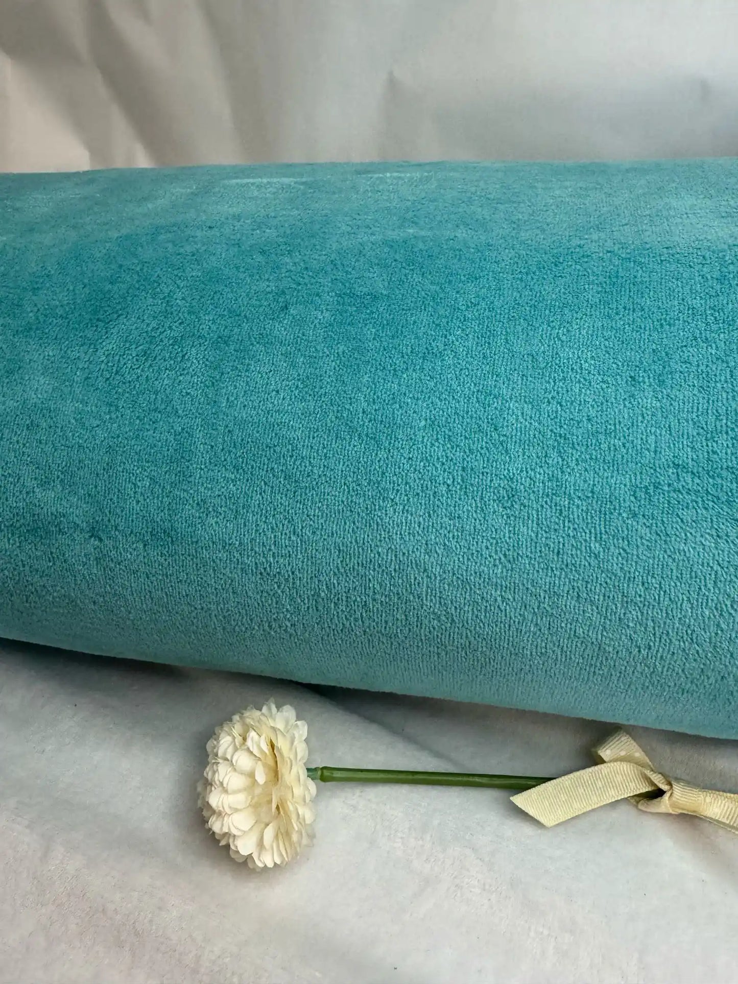 Tecido Veludo Azul Água