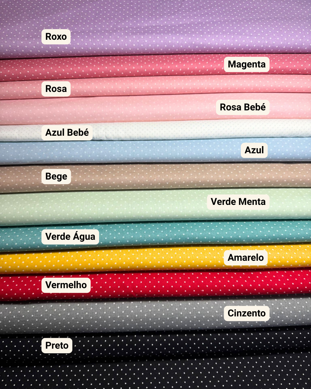 Tecido de Algodão com Pintas brancas