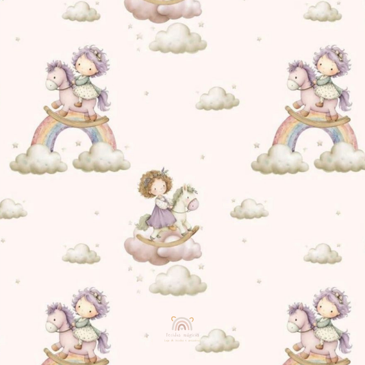 Tecido 100% Algodão | Padrão Infantil | Mundo Encantado