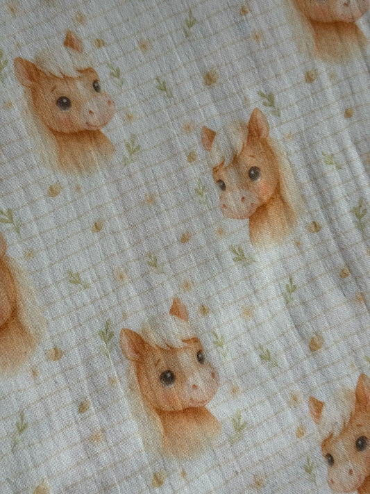 Tela de muselina con estampado de ovejas