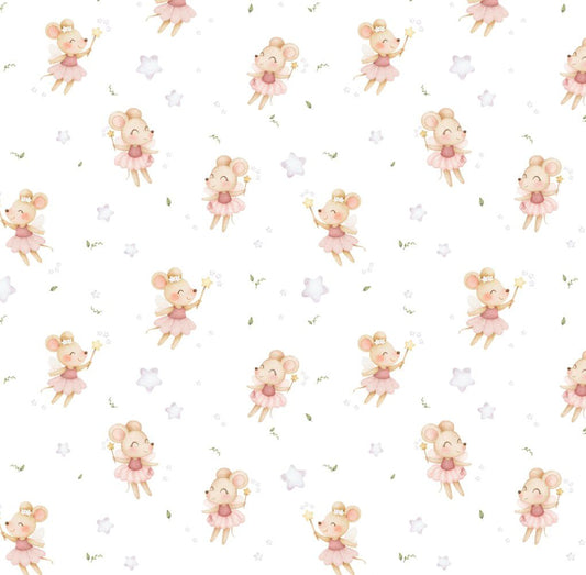Tecido 100% Algodão | Padrão Infantil | Ratinha Fada