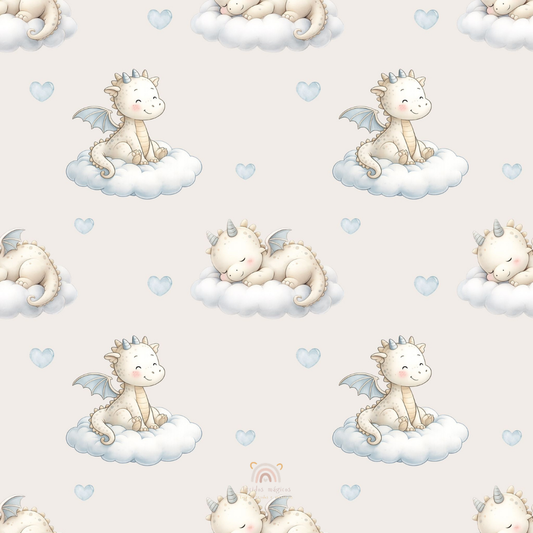 Tecido 100% Algodão | Padrão Infantil | Dragão