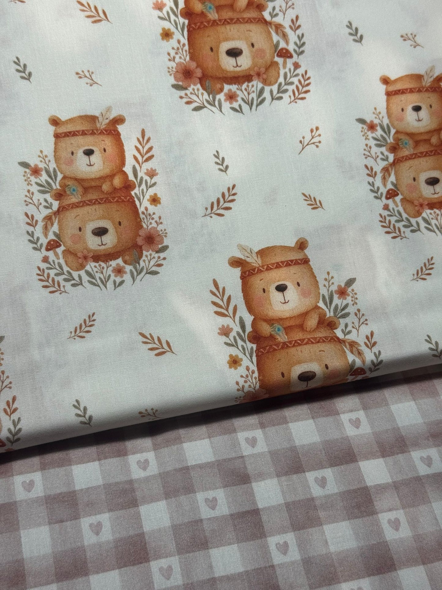 Tecido 100% Algodão | Padrão Infantil | Ursos Tribais