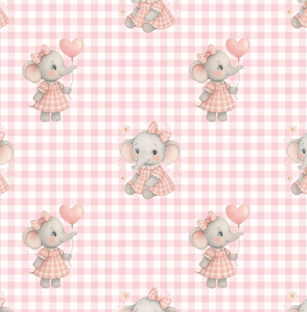 Tecido 100% Algodão | Padrão Infantil | Elefante Rosa