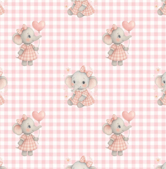 Tecido 100% Algodão | Padrão Infantil | Elefante Rosa