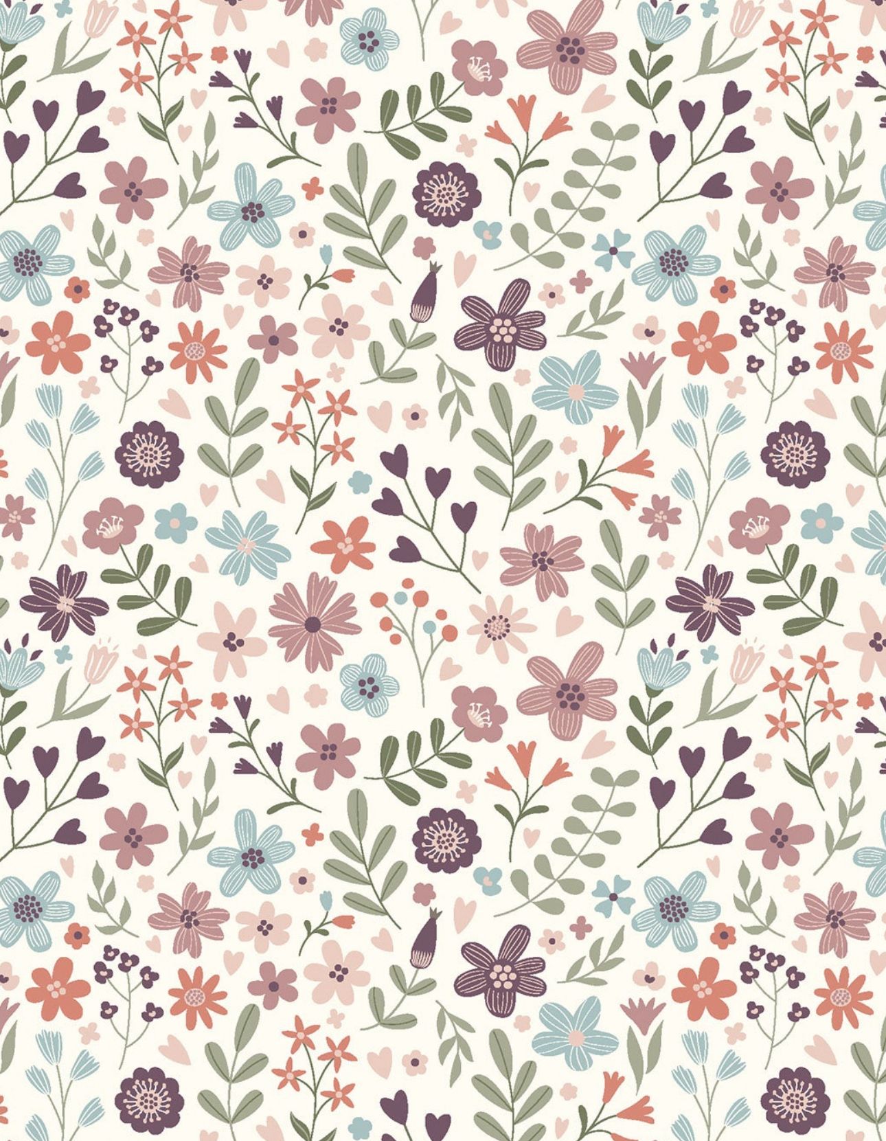 Tecido 100% Algodão | Padrão Infantil | Flores Primavera