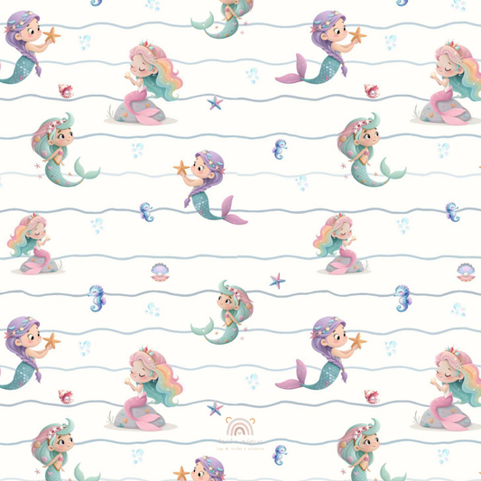 Tecido 100% Algodão | Padrão Infantil | Sereias