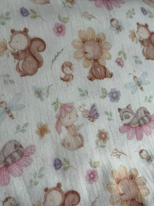 Tela de muselina con estampado de ovejas