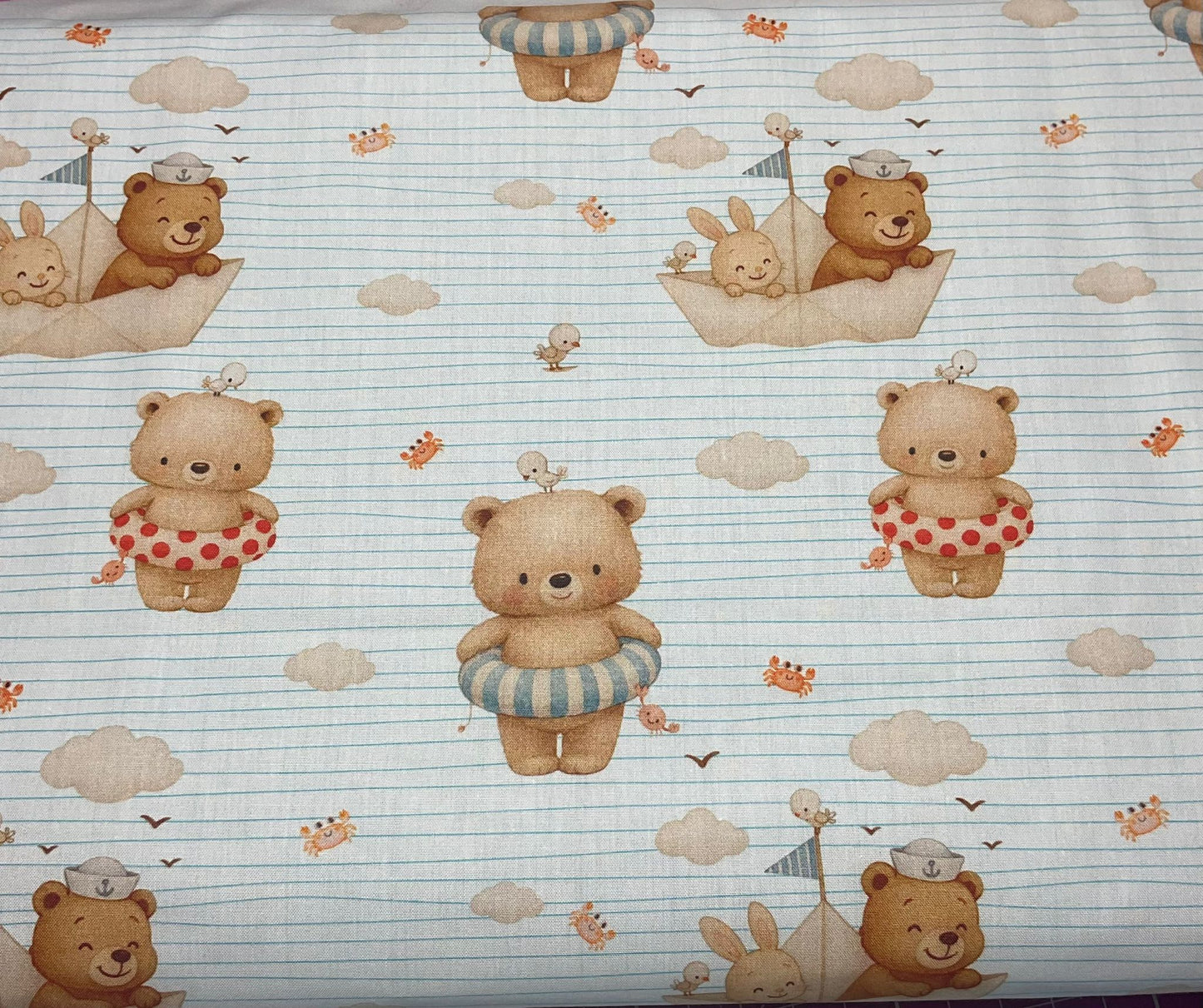 Tecido 100% Algodão | Padrão Infantil | Ursinhos Verão