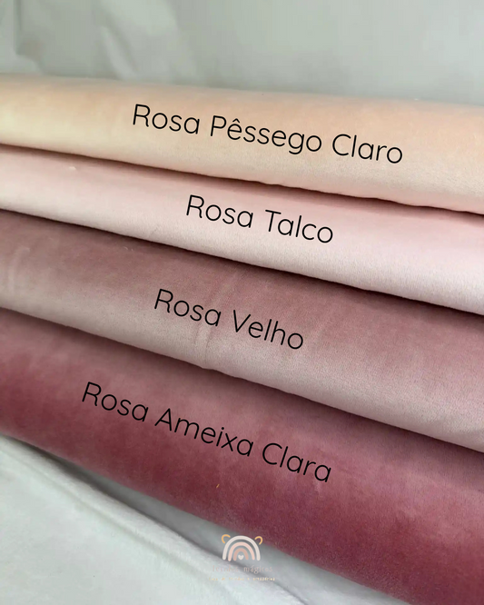 Tecido Infantil de Veludo Rosa Ameixa Clara