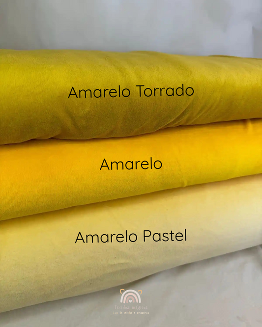 Tecido Veludo Amarelo Pastel