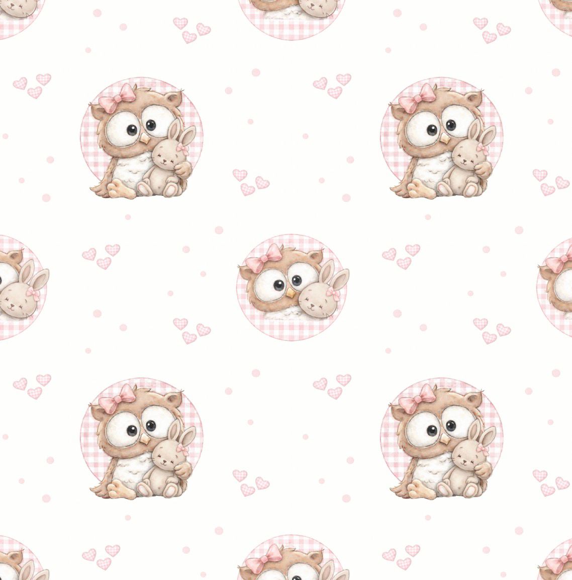 Tecido 100% Algodão | Padrão Infantil | Mocho rosa