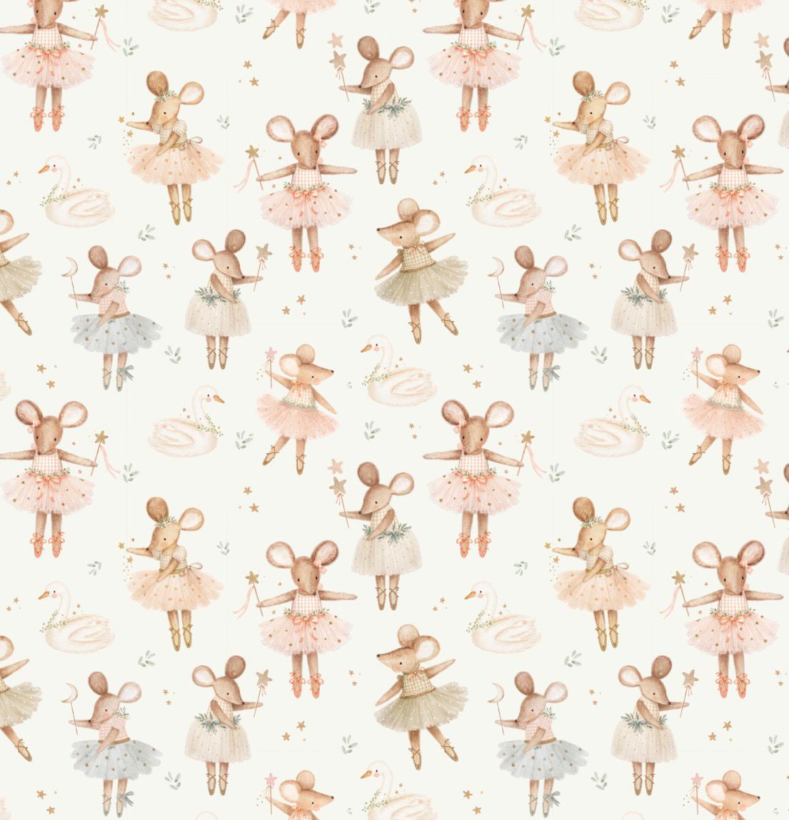 Tecido 100% Algodão | Padrão Infantil | Ratinhas Bailarinas