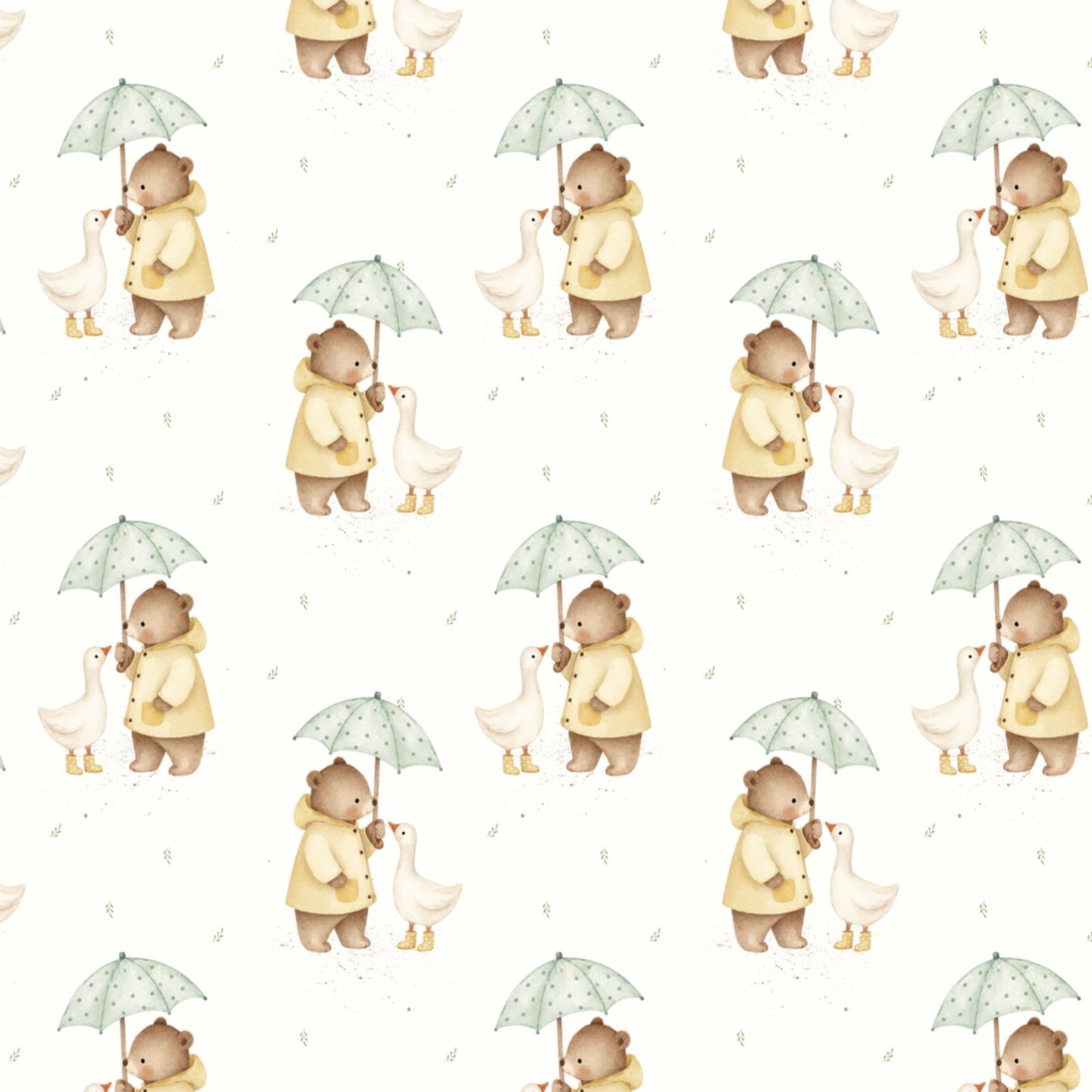 Tecido 100% Algodão | Padrão Infantil | Ursinho e Pato